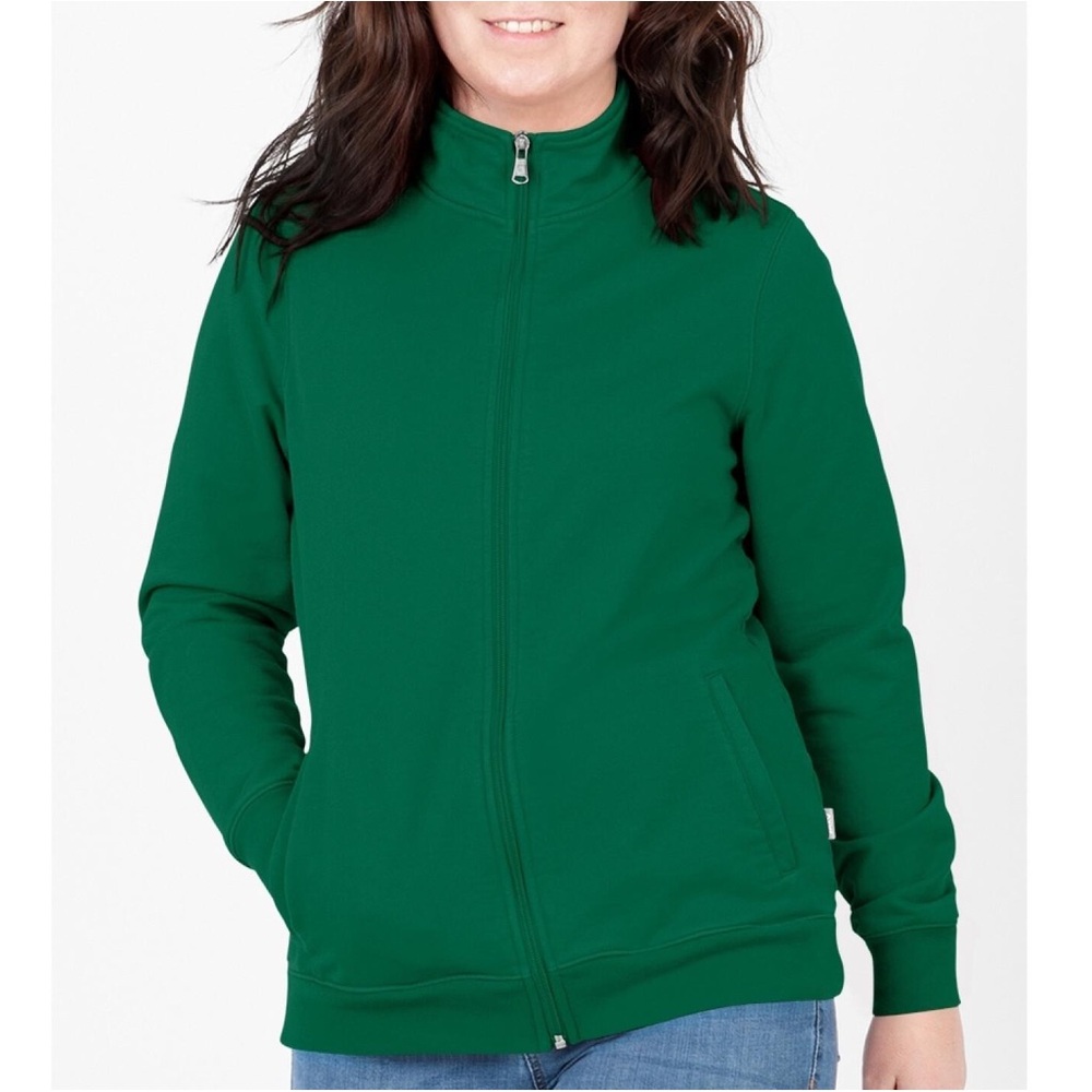 LL Bean Womens Jacket Size extra Large XL Green Zip Up Sherpa Fuzzy Fleece Lined